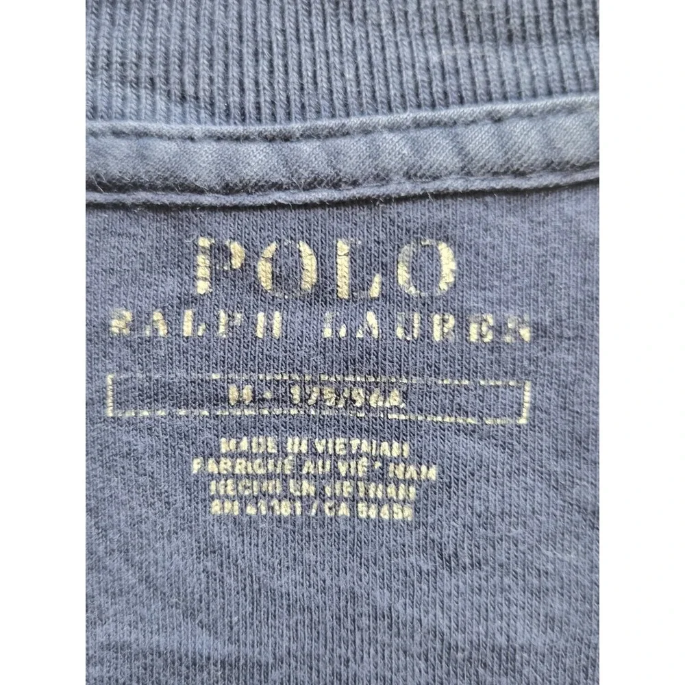 Polo Ralph Lauren Track Jacket Mens Medium Blue Cotton Mock Neck Performance